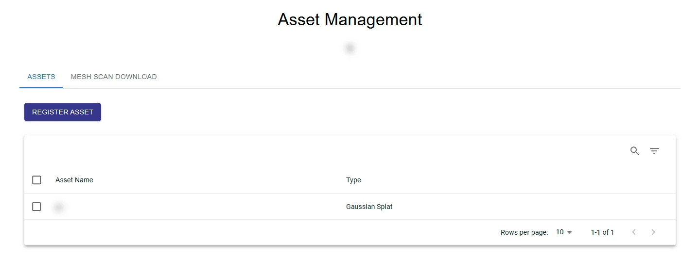 The Assets tab of Asset Management