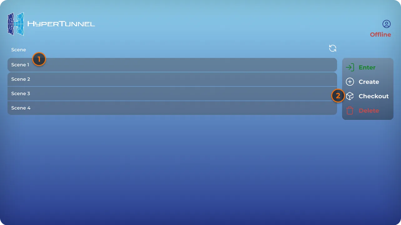 The CheckOut button on the job list