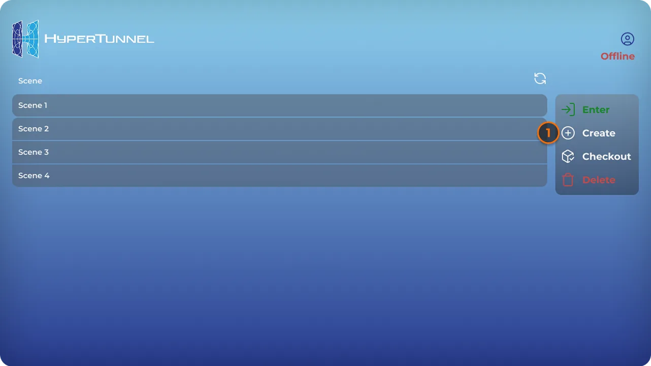 The Create button on the job list