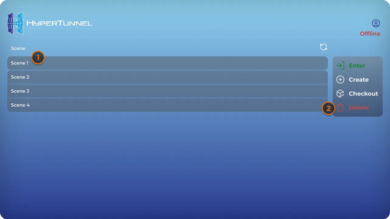 The Delete button on the job list