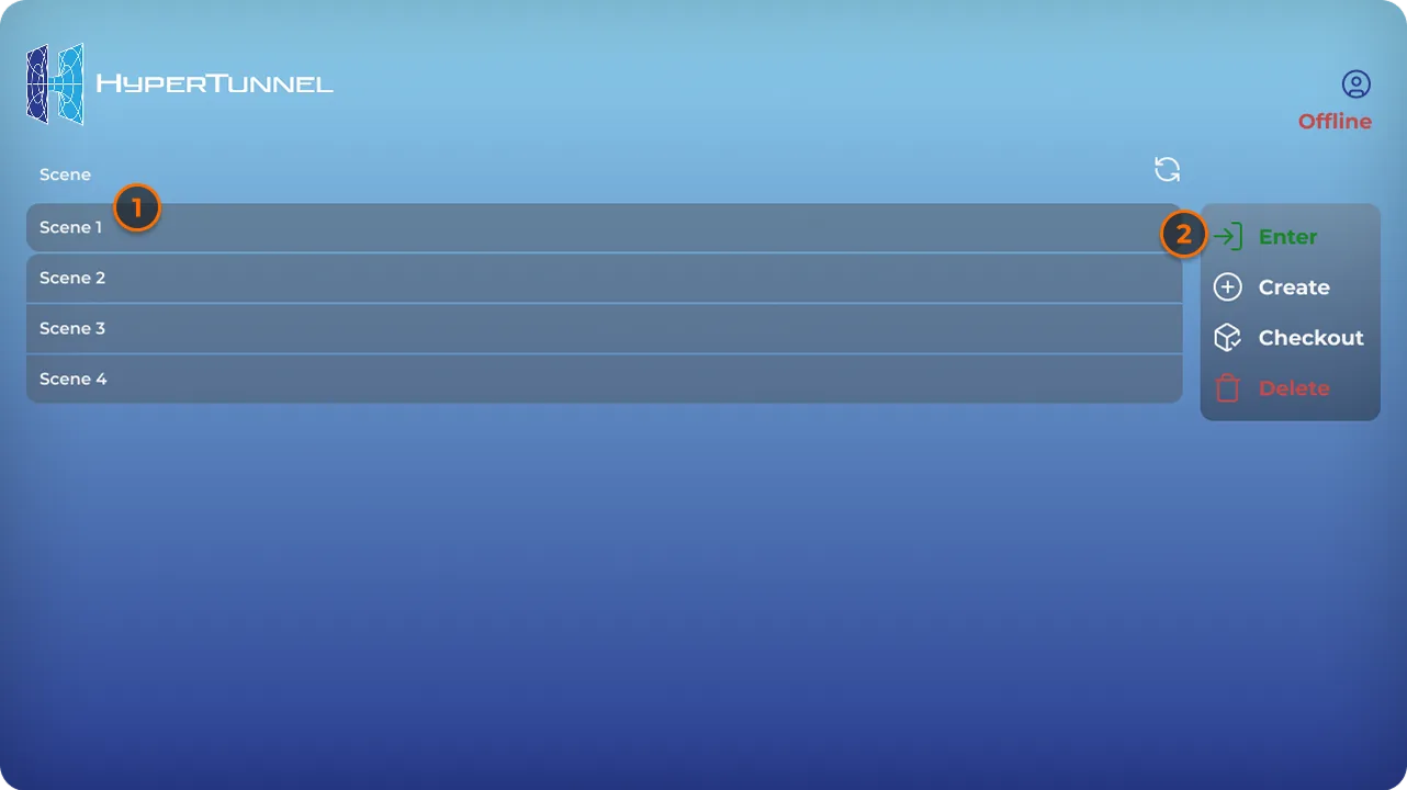The Enter button on the job list