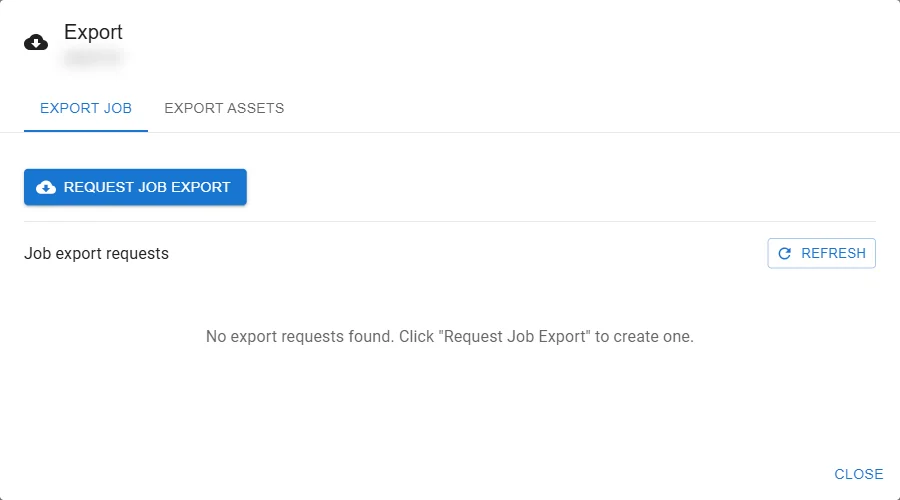 The Export Job tab