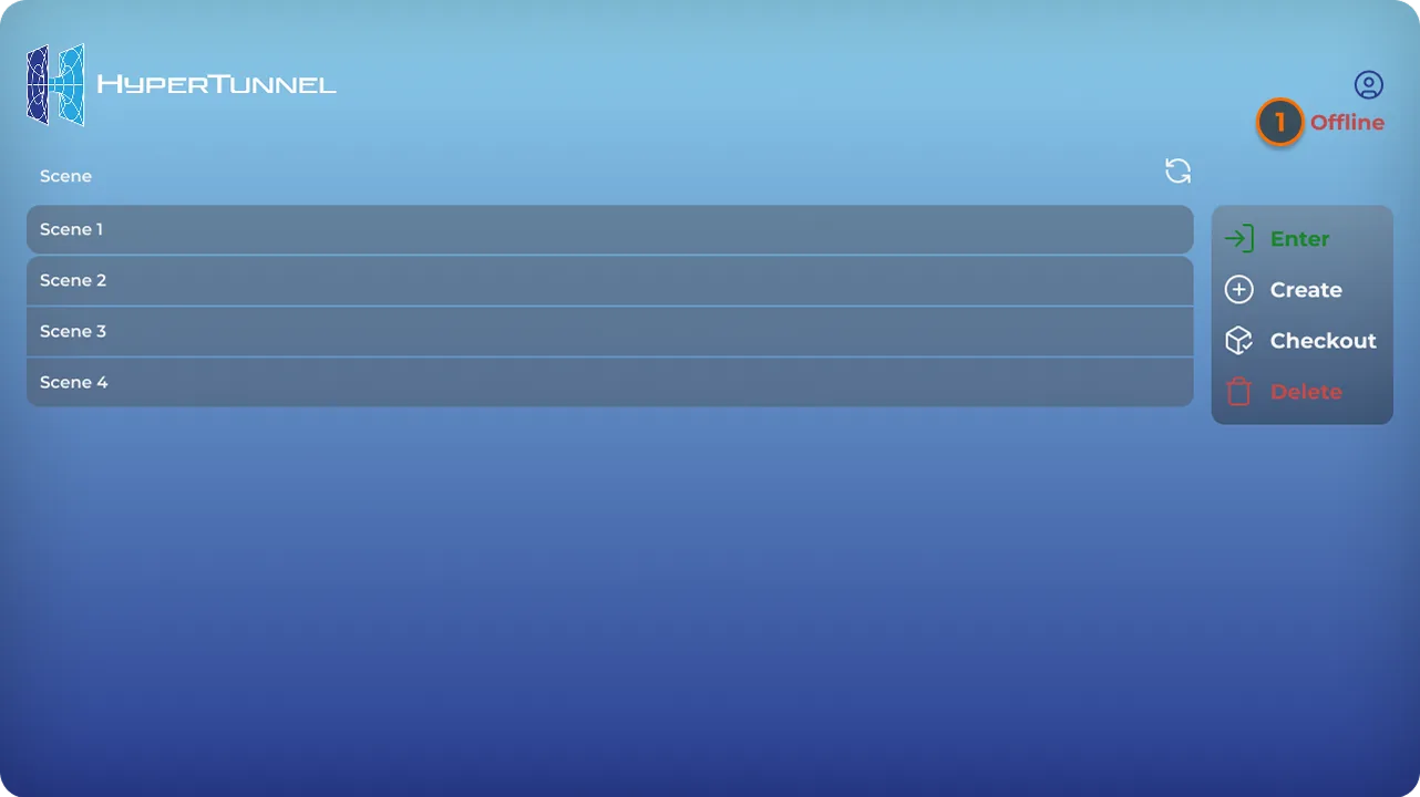 The job list in offline mode