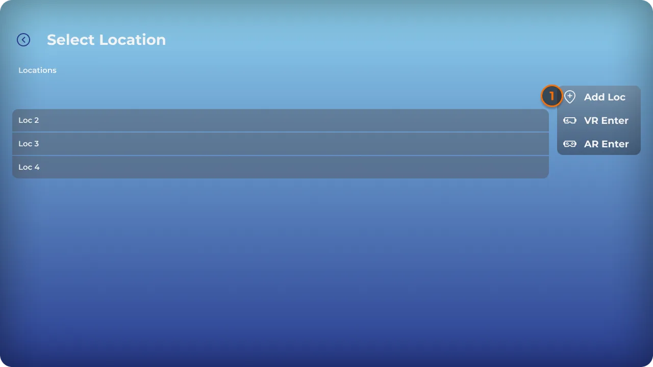 The Select Location panel