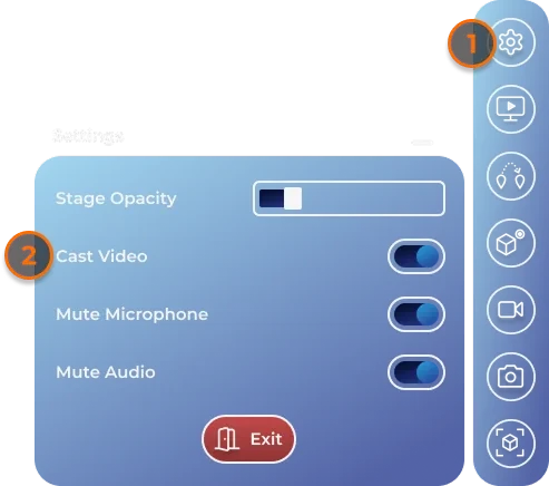 Cast Video in the Settings panel