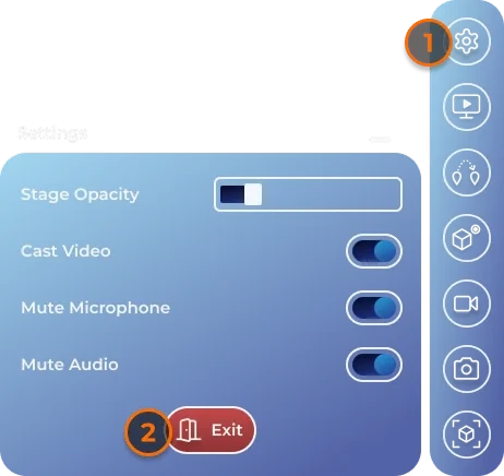 Exit in the Settings panel