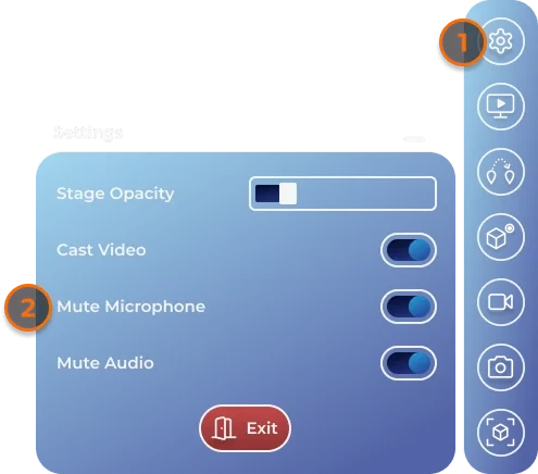 Mute Microphone in the Settings panel