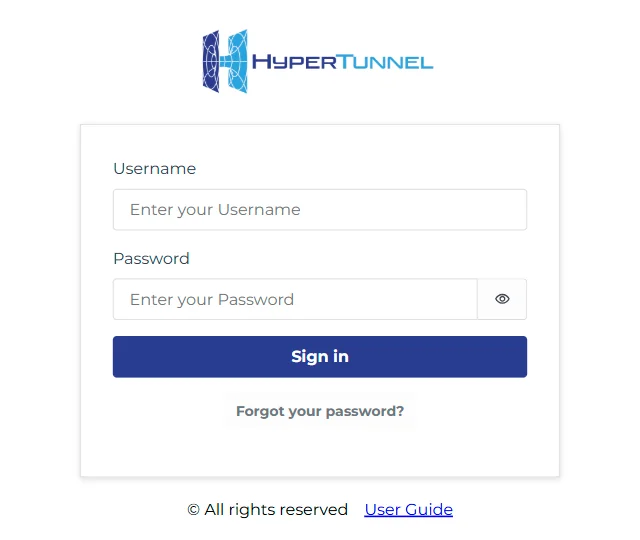 The Web Console sign-in screen