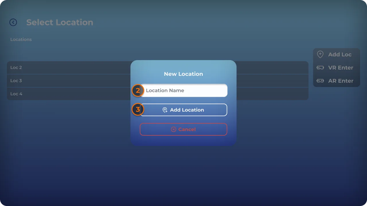 Choosing AR Enter or VR Enter
